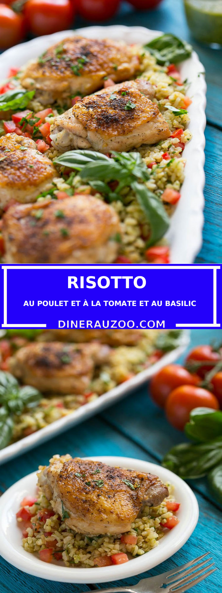 Poulet One Pot avec Risotto Tomate Basilic